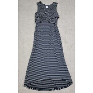 Cabi Launch Crossover Tank Midi Dress Size Small Blue White Striped 5610 Stretch